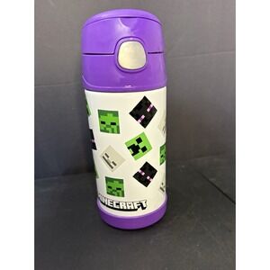 Thermos Kids' 12oz Minecraft Purple Stainless Steel FUNtainer Water Bottle Straw